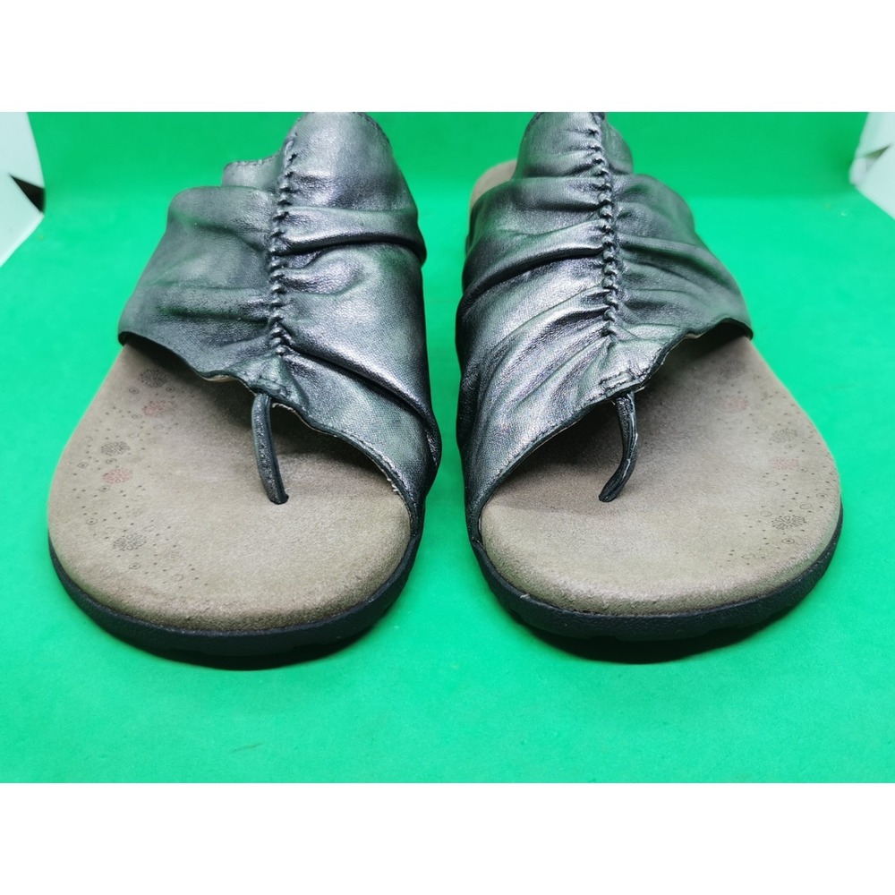 Women's Taos Gift 2 Size 10 Silver Gray Leather Very Comfortable Sandals Slip On - Picture 9 of 16